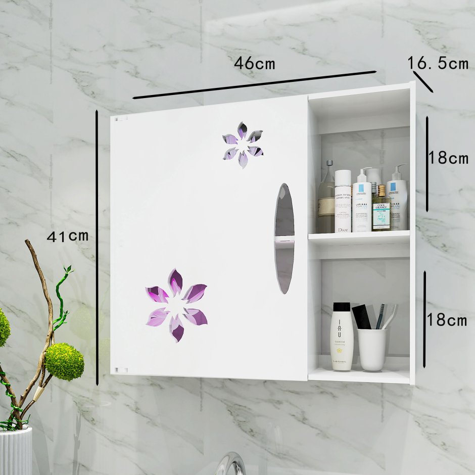 Навесной шкаф в ванную без зеркала