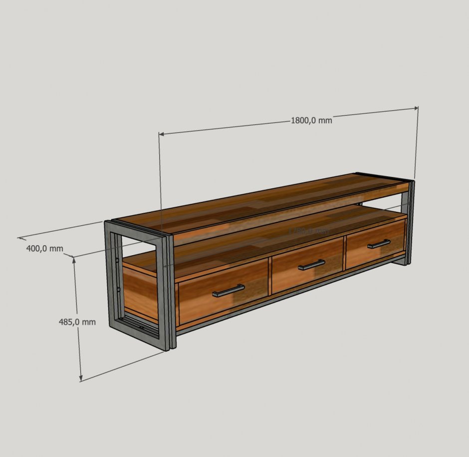 Лофт тумба ТВ 1400/400/460