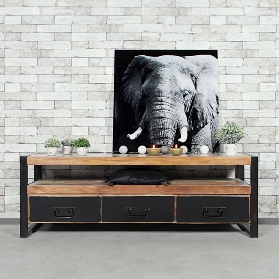 Тумба под телевизор в стиле лофт