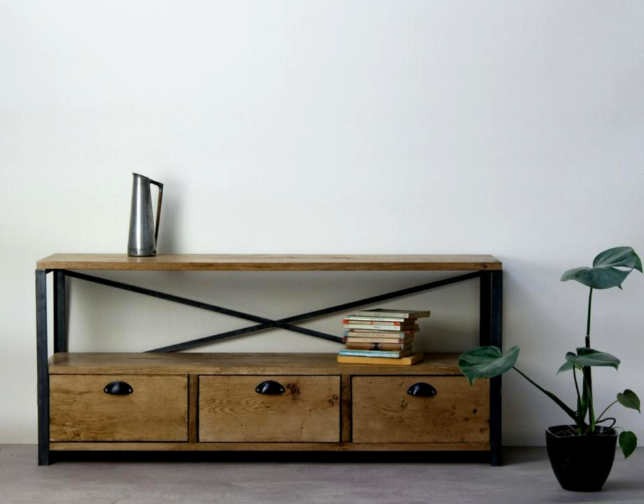 Тумба ТВ металл дерево лофт