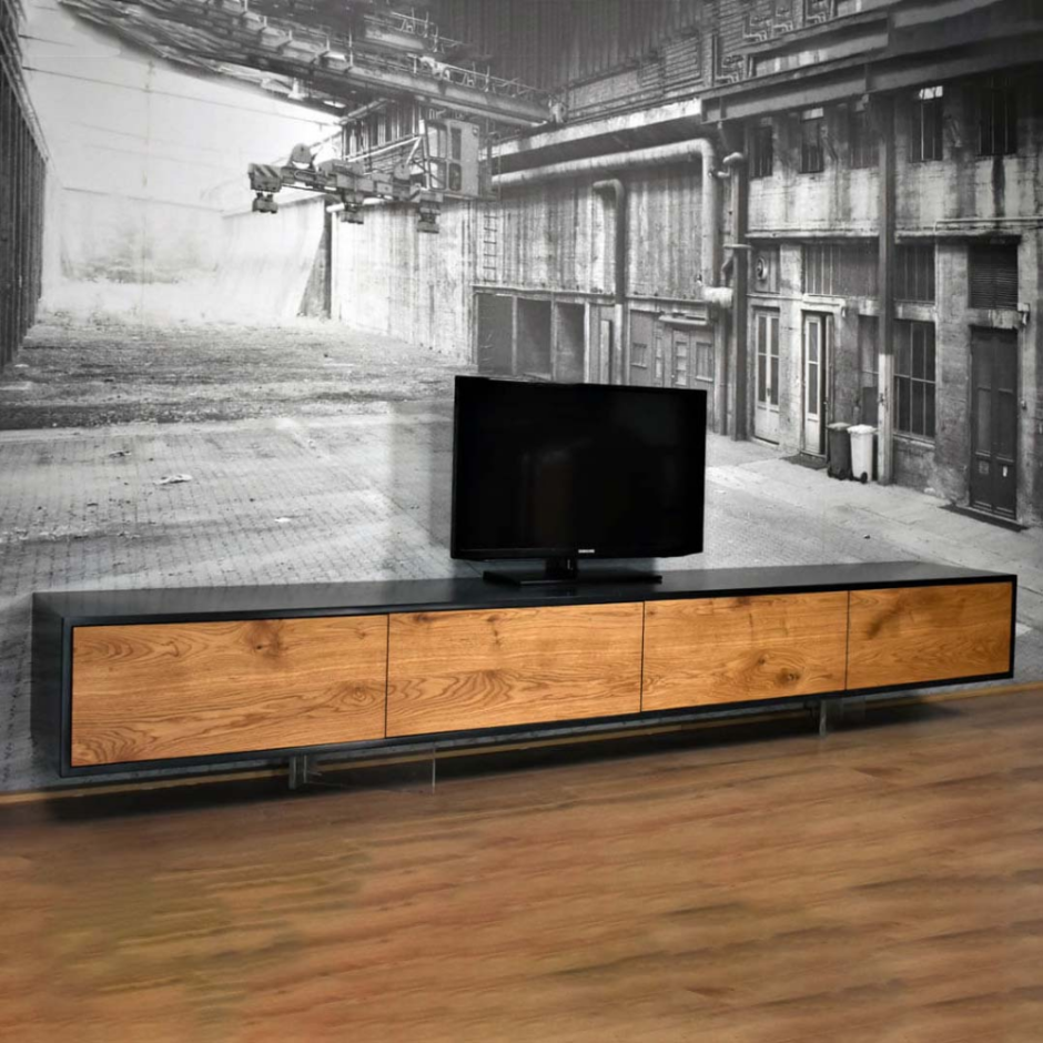 Подвесная тумба под телевизор в стиле лофт