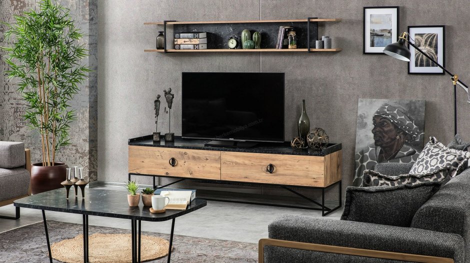 Полка для телевизора в стиле лофт