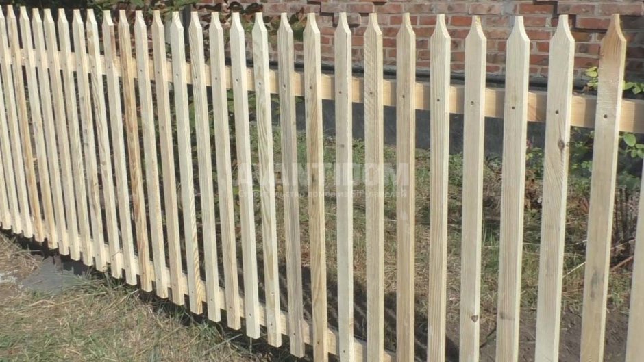 Забор из штакетника деревянного