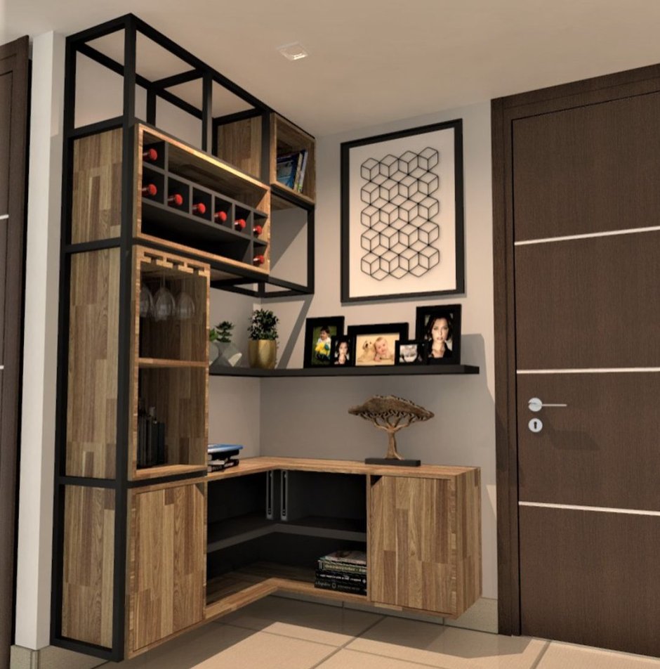 Стенка в прихожую в стиле лофт