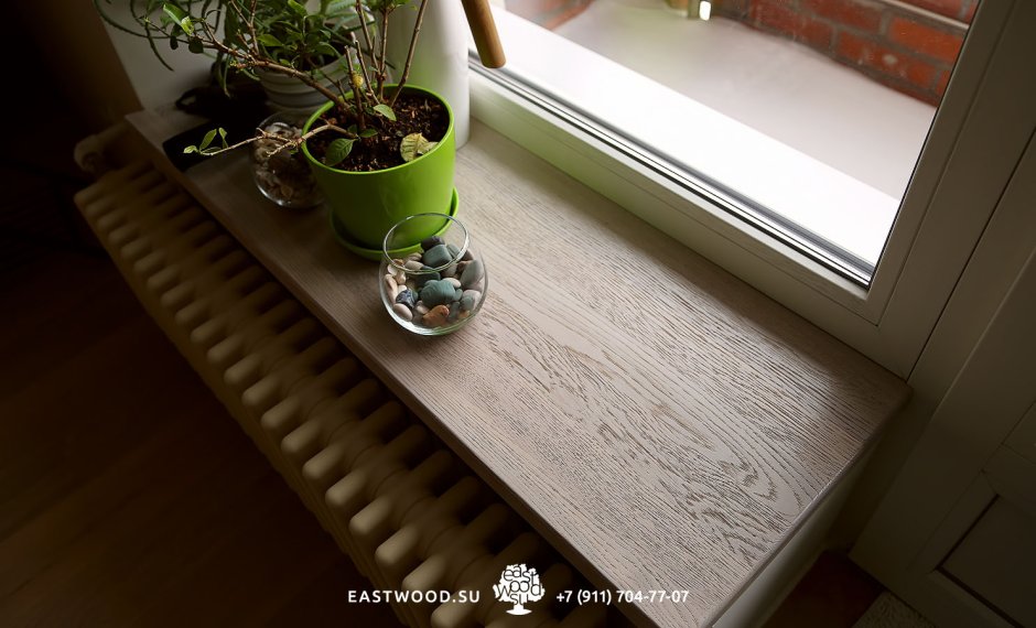 Подоконник из беленого дуба