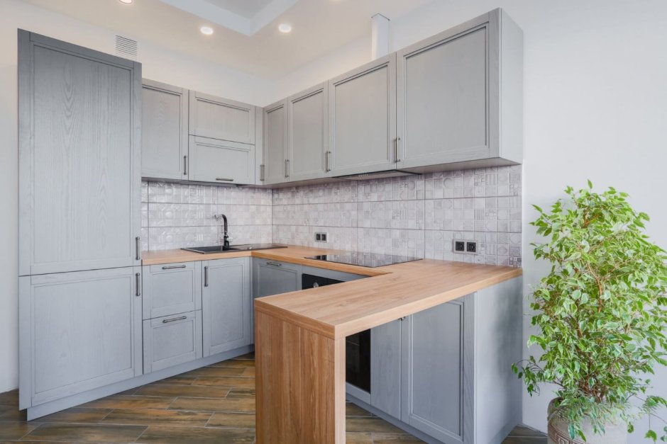 Кухня икеа Будбин серая