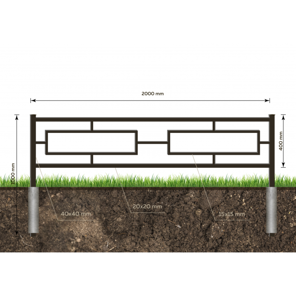 Газоное ограждение 640*2000 Anl-go-550-001