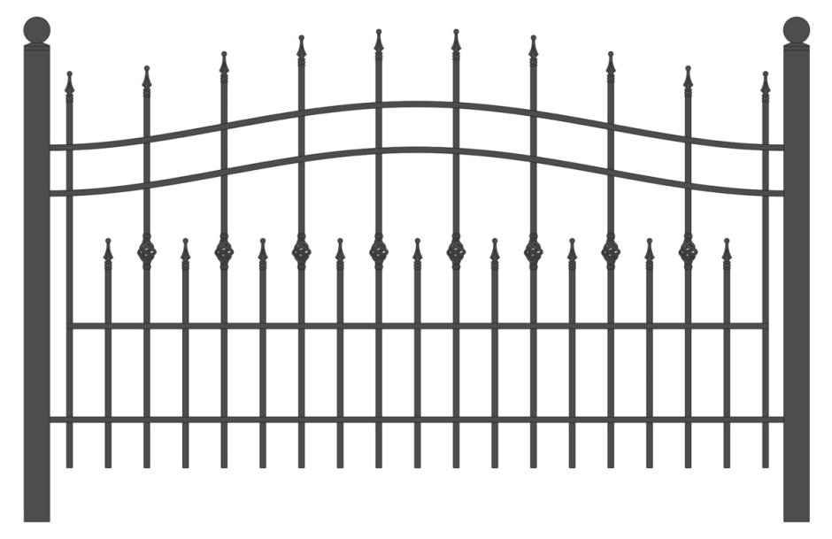 Решетка ограждения металлическая ОС-т15-00, высота 1,6 м