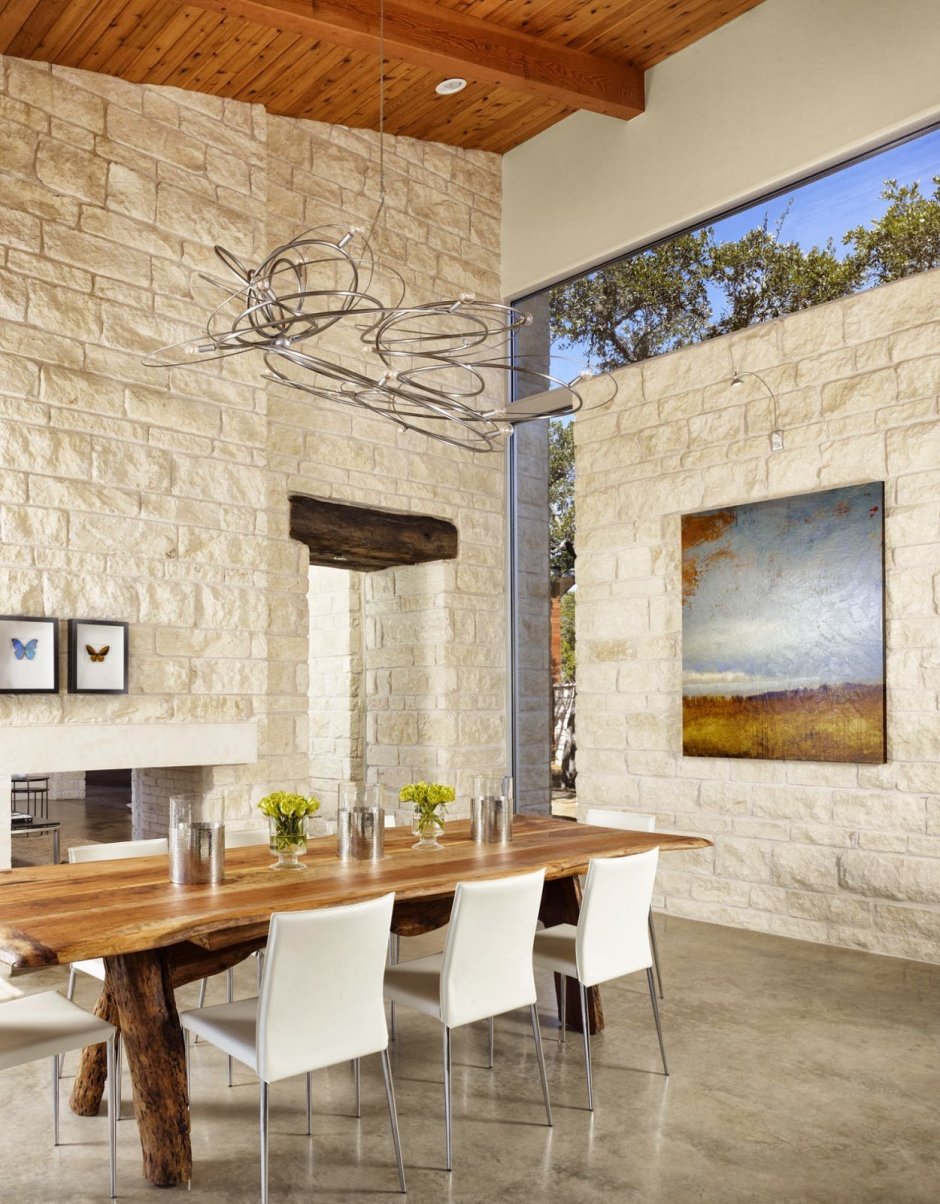 Отделка кухни декоративным камнем