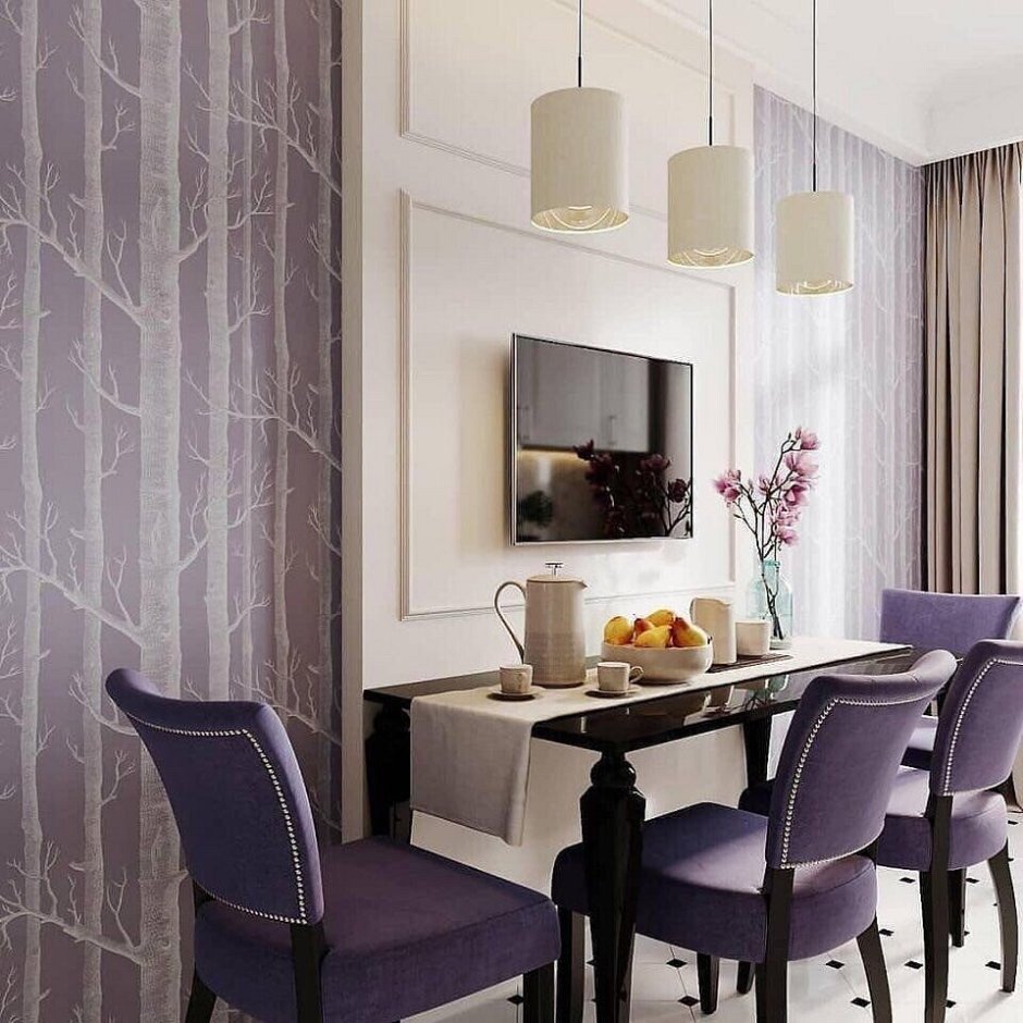 Обеденная зона у стены