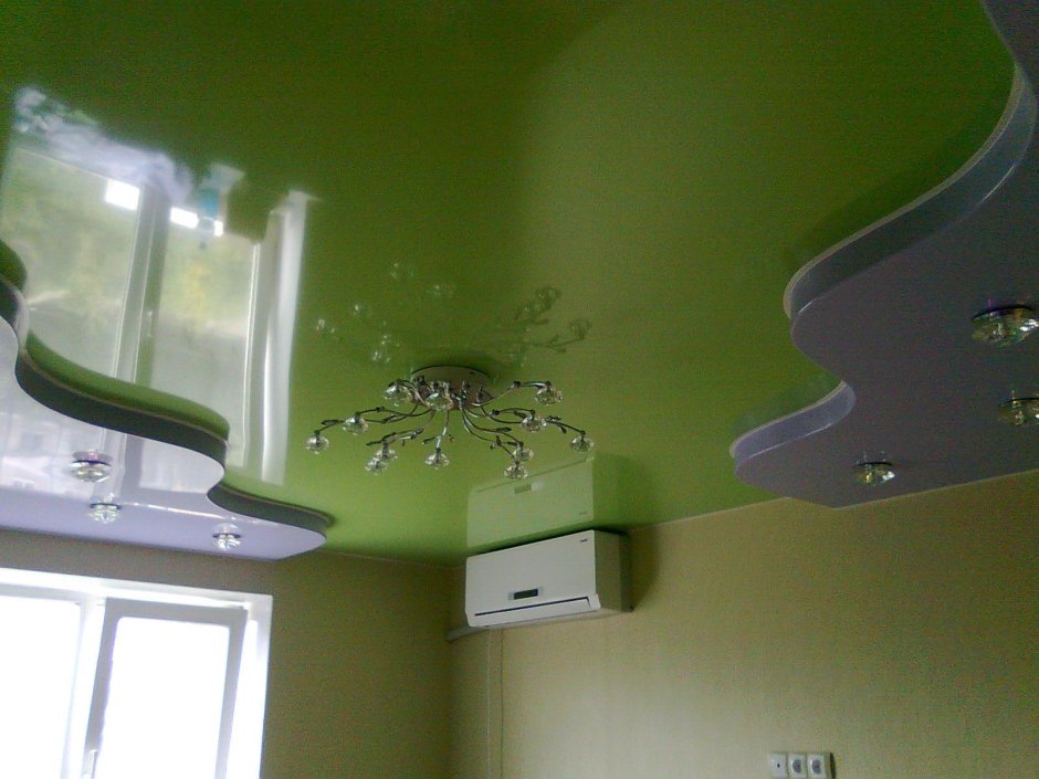 Двухуровневые натяжные потолки