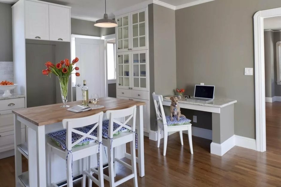 Серые стены на кухне