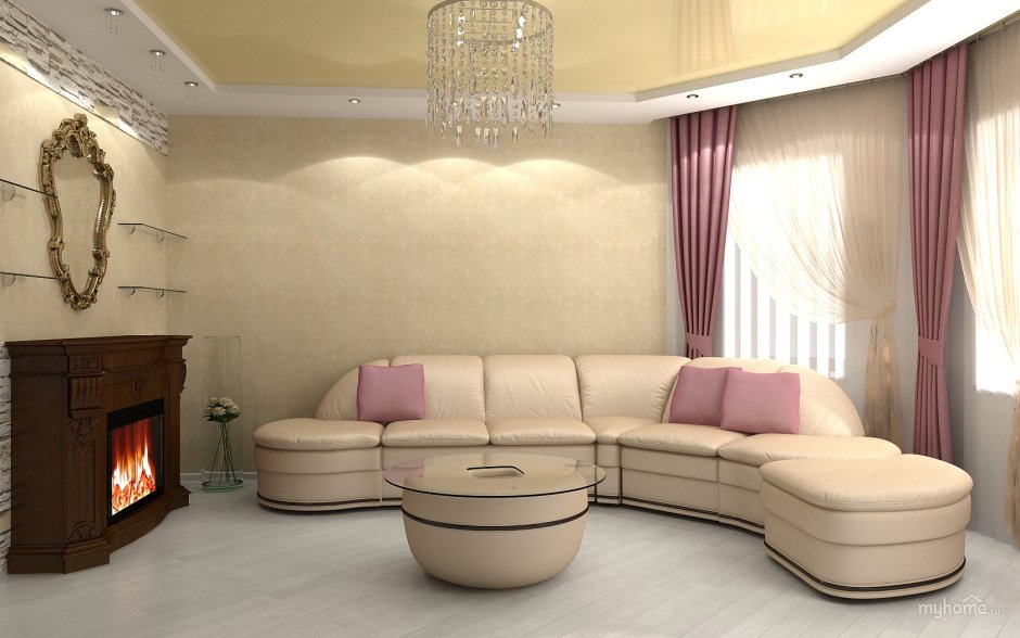 Гостиная с эркером