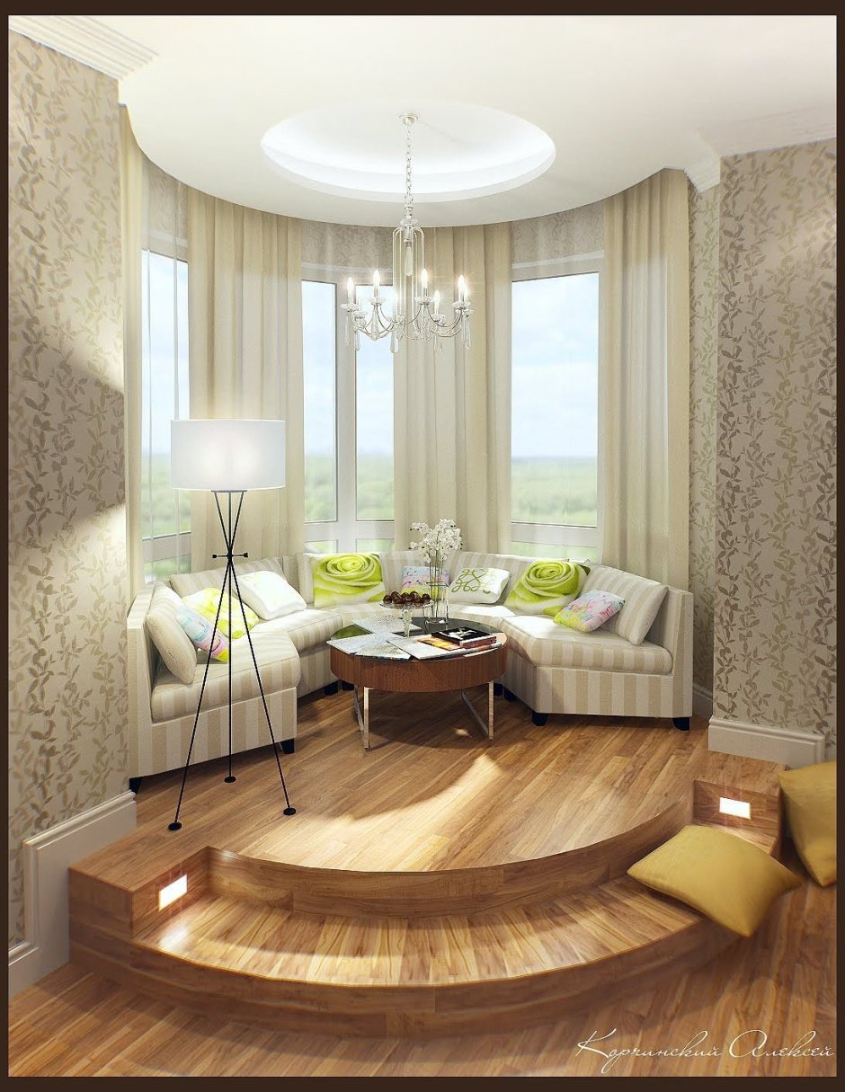 Интерьер полукруглой комнаты