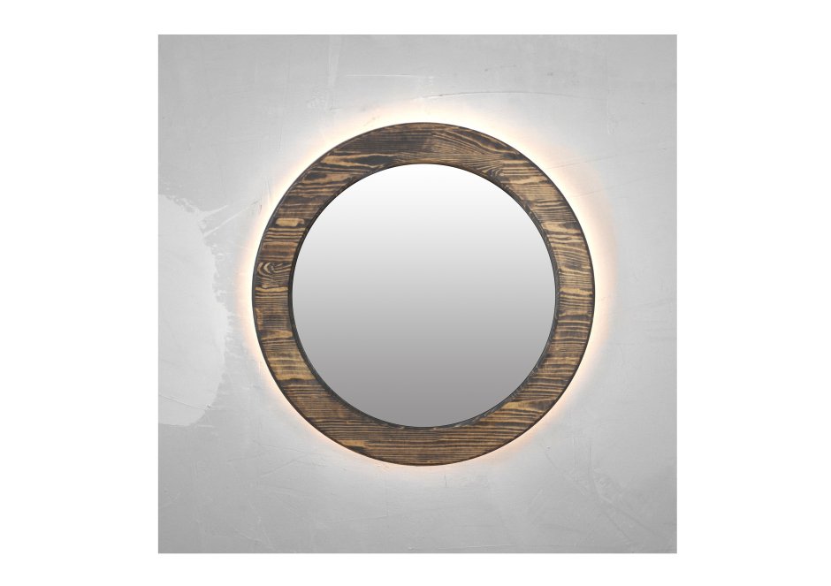 Зеркало круглое Rolland диаметр 60 см в металлической раме золото