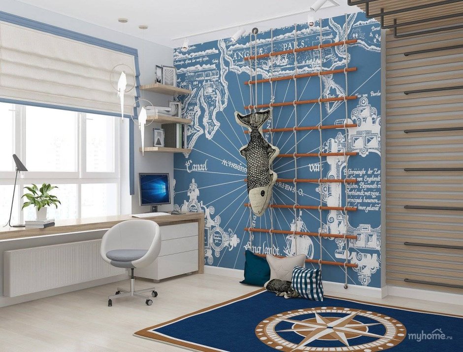 Интерьер детской в морском стиле