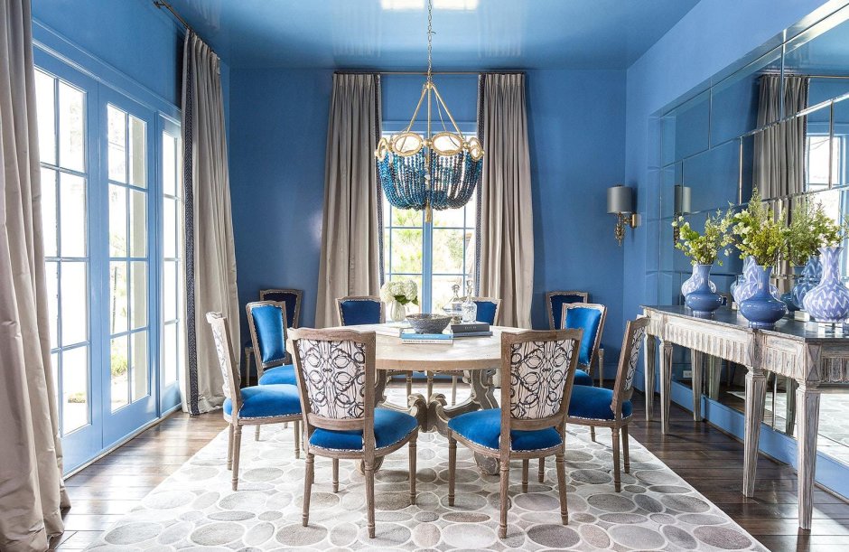 Синий цвет в интерьере
