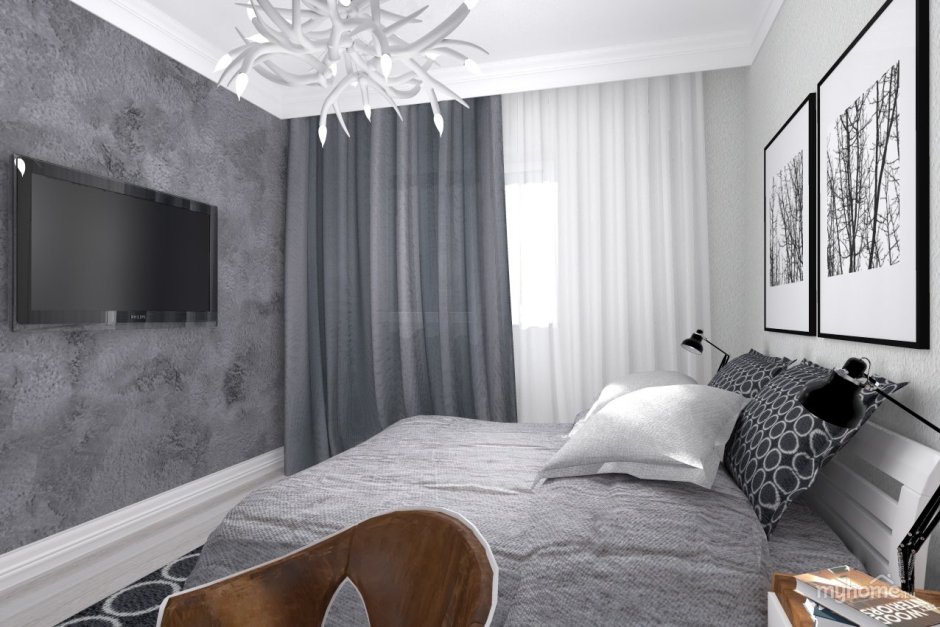 Спальня монохром