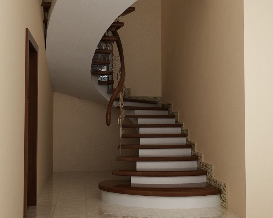 Винтовая монолитная лестница