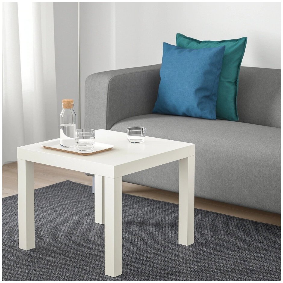 ЛАКК придиванный столик, белый, 55x55 см