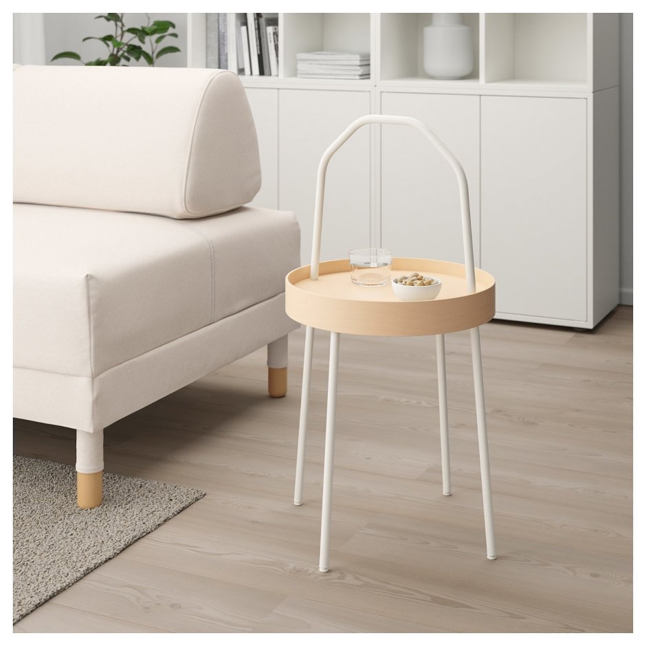 BURVIK БУРВИК придиванный столик, белый 38 см