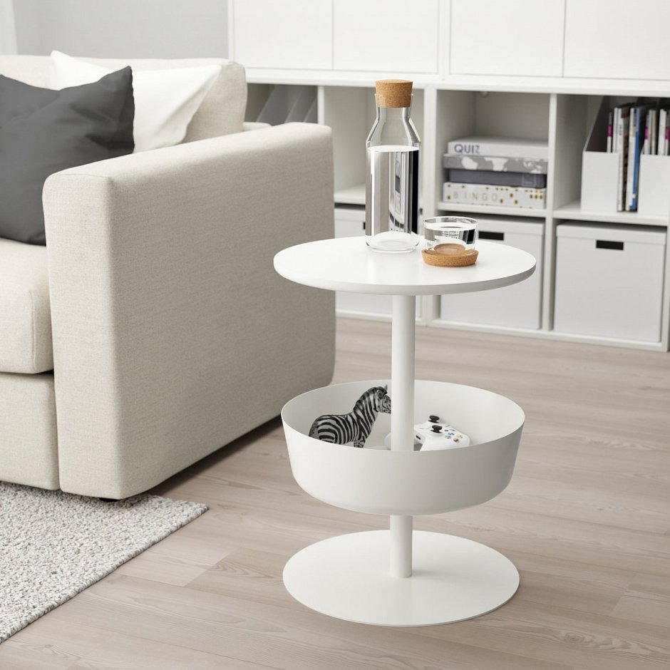 ЛИЕРСКОГЕН столик прикроватный, белый, 42x74 см