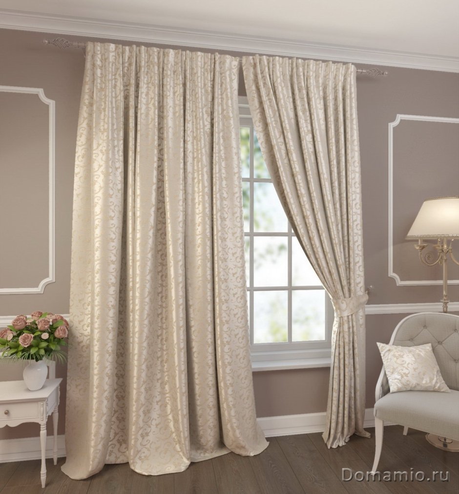 Кремовые шторы