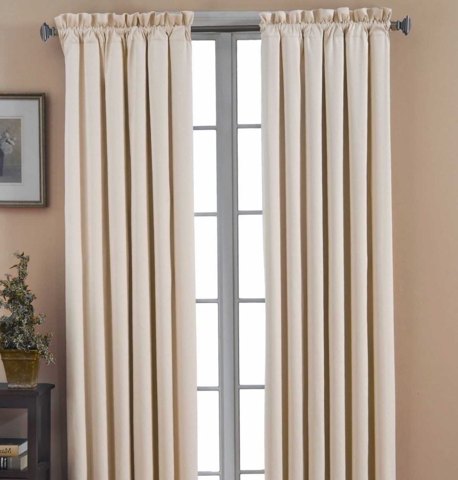 Шторы бежевые однотонные