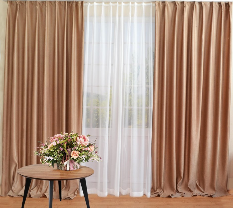 Шторы в кофейных тонах