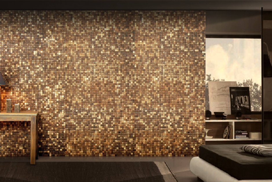 Мозайка в интерьере гостиной