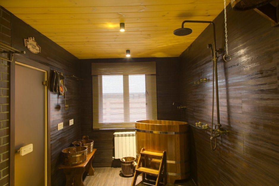 Помывочная в бане отделка