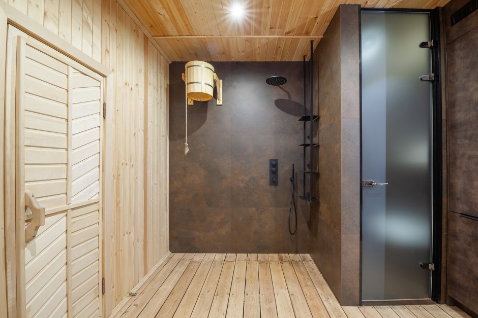 Отделка моечной в бане