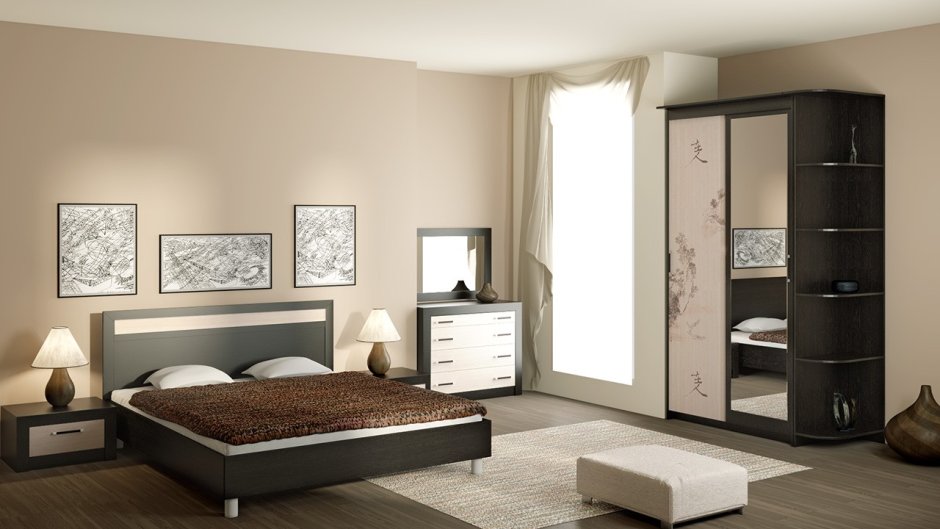 Шкаф-купе для спальни в современном стиле