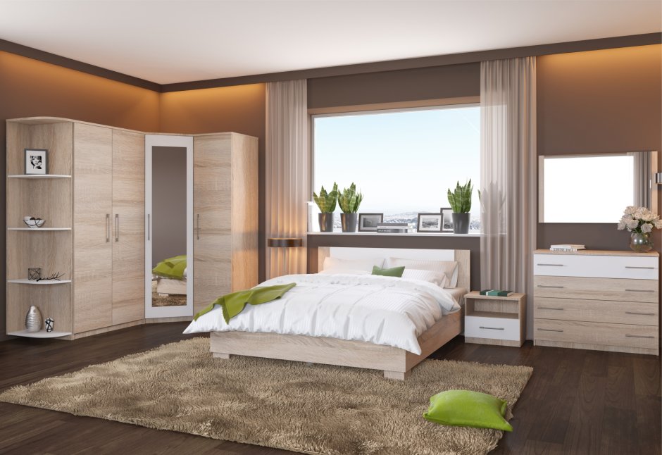 Кровать Аврора дуб сонома