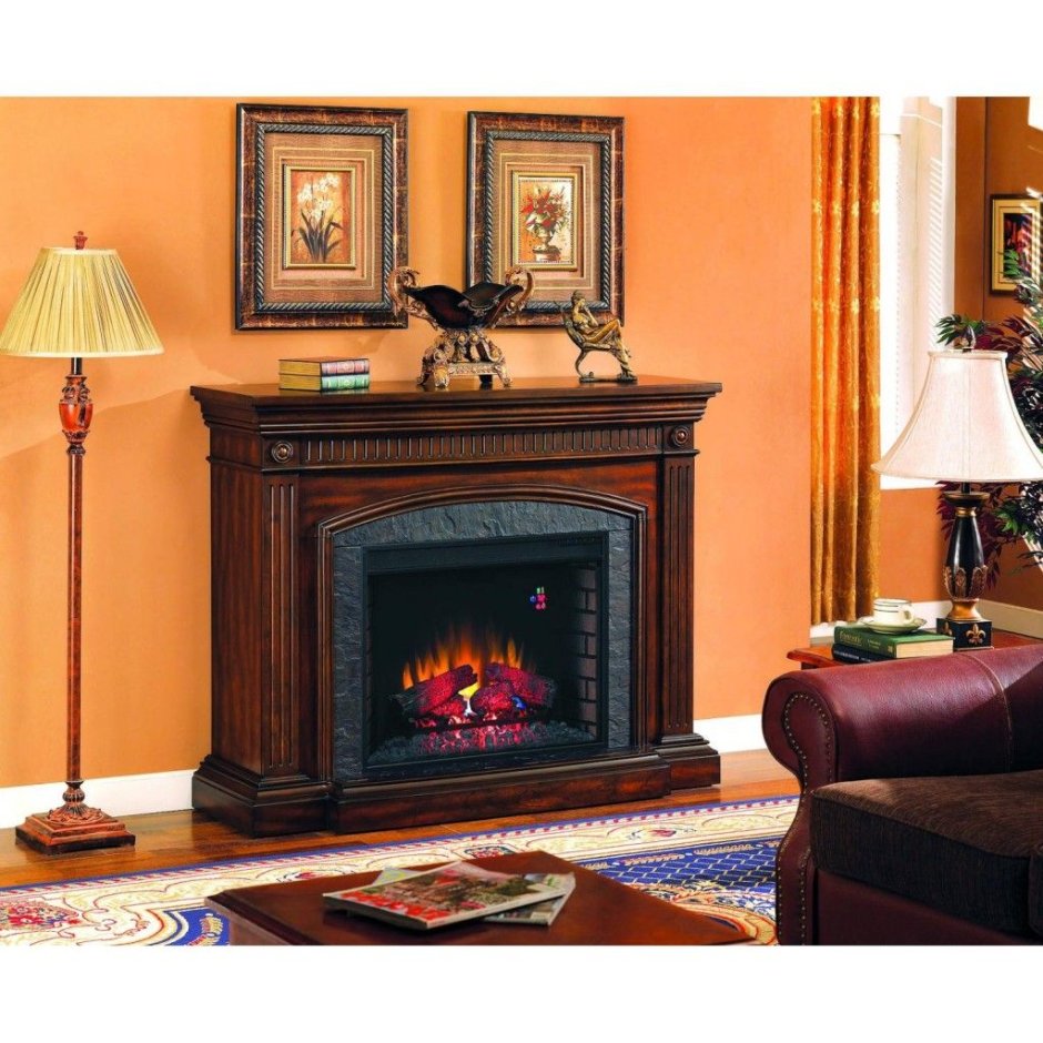 Камины электрические в интерьере классика