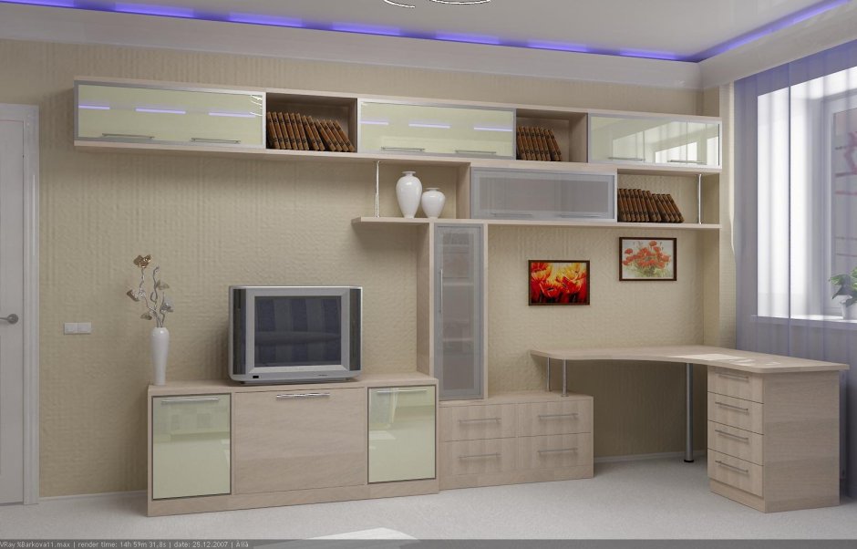 Стенка с угловым столом