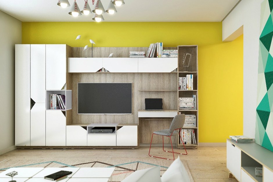 Стенка Аванти с рабочим местом