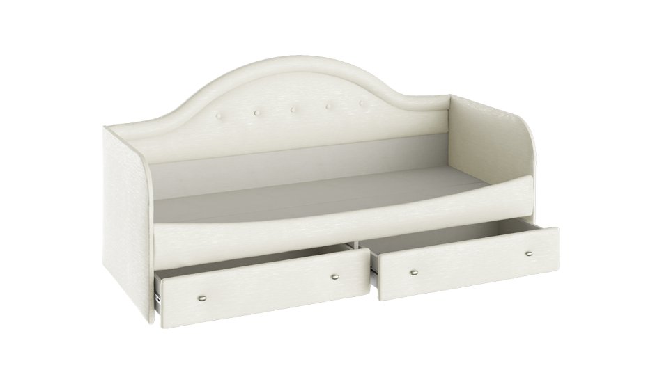 Кровать «Адель» с мягкой спинкой Тип 1 (крем)