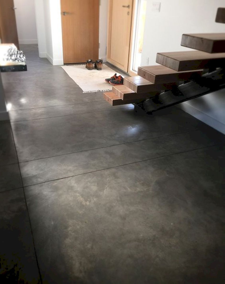 Пол из микроцемента под мрамор