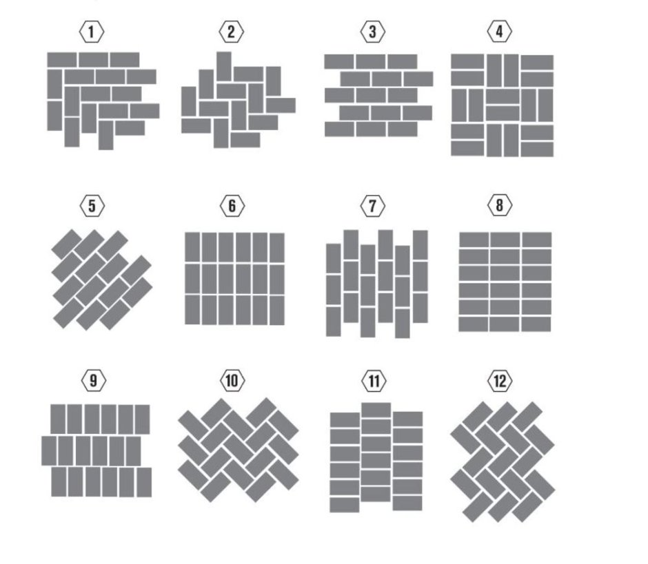 Схема раскладки плитки кабанчик