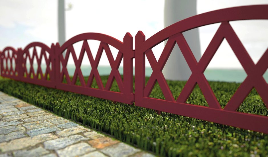 Ограждение декоративное ППК "заборчик" 500х175х12 зеленый