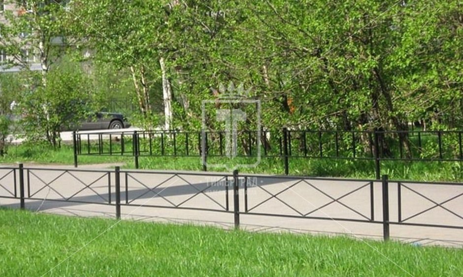 Газонные ограждения преграда 2550х900 мм, пруток 4 мм, прямой столб, ПЗ