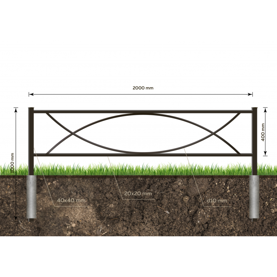 Ограждение газонное Брайтон 003