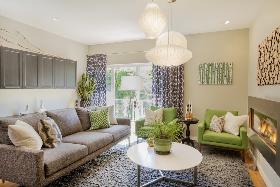 Гостиная в стиле экостиль Скандинавский