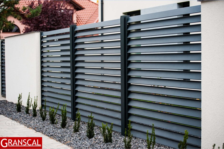 Забор жалюзи RAL 7016