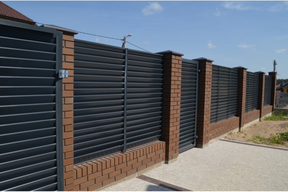 Забор жалюзи RAL 7016