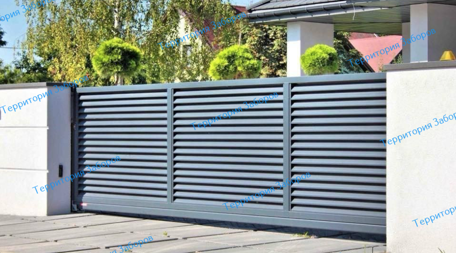 Откатные ворота жалюзи Гранд лайн