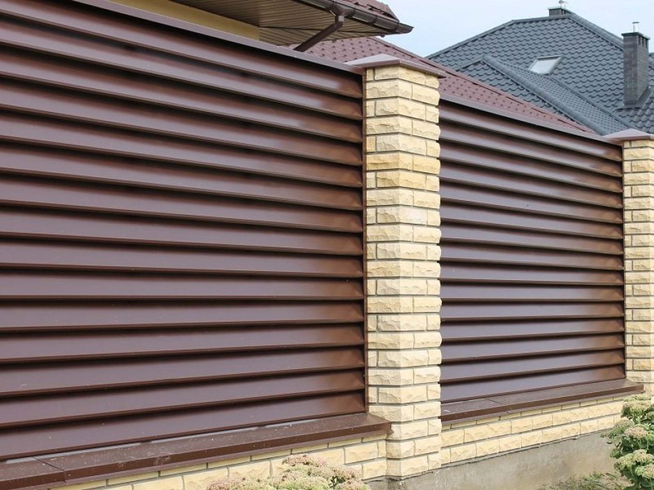 Забор жалюзи металлические