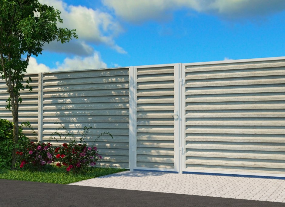 Забор жалюзи дерево
