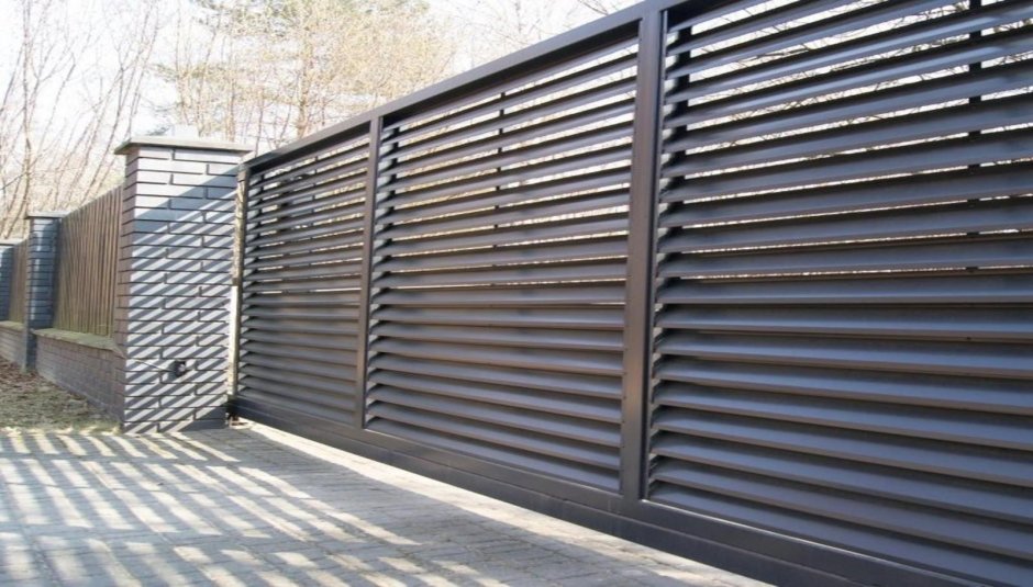Забор жалюзи металлические